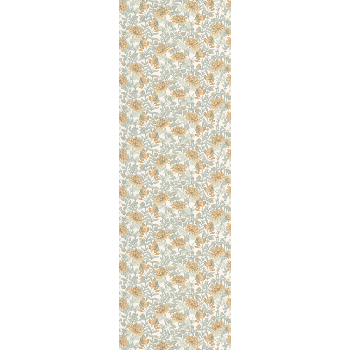 Papier peint intissé Dahlia Vert de gris et ocre