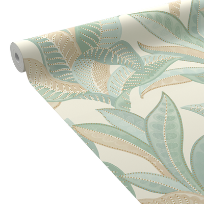 CASELIO Papier peint intissé Zephyr Bleu aqua et nude