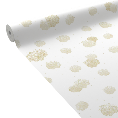 CASELIO Papier peint intissé Clouds Doré