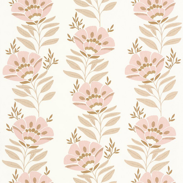 Caselio Papier peint intissé SERAPHINA rose poudré et beige