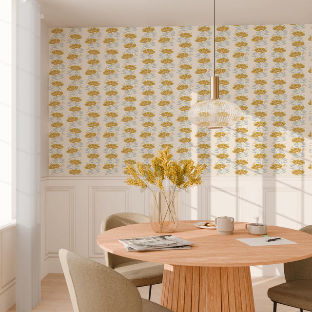 Caselio Papier peint intissé SERAPHINA ocre et bleu ciel