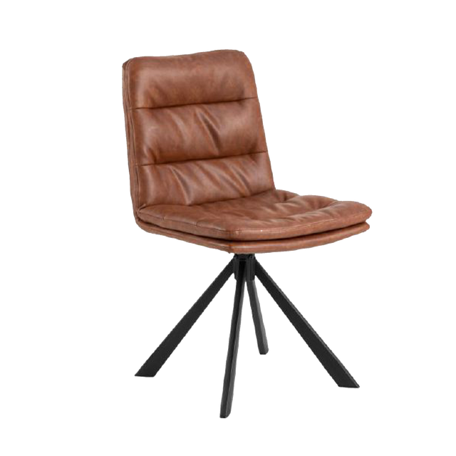 Fauteuil pivotant avec retour automatique MORRIS cognac