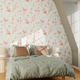 Papier peint intissé Emelie Rose et vert bleuté