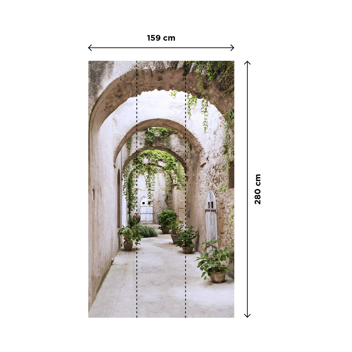 Papier peint panoramique L Ravello Multicolore Satiné