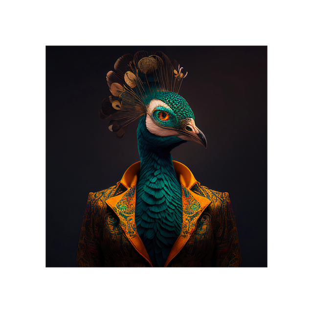 Toile imprimée PAON HUMAIN 65 x 65 cm