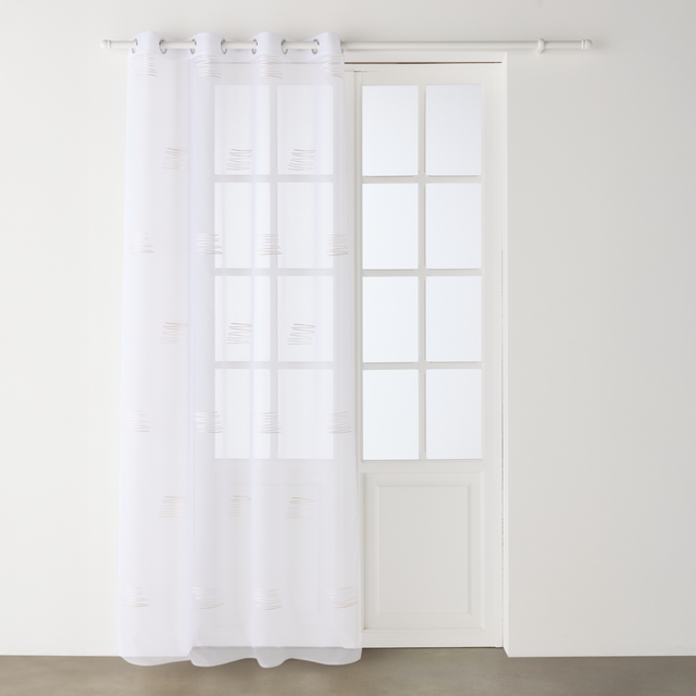 Voilage MOISSON coloris camaïeux de beige 140 x 240 cm