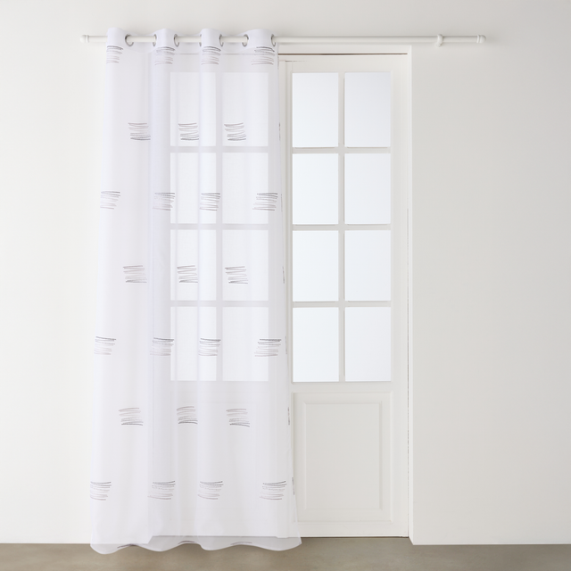 Voilage MOISSON coloris camaïeux de gris 140 x 240 cm