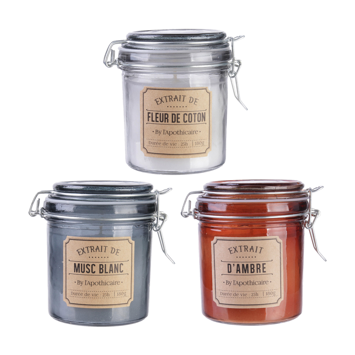 Bougie parfumée Apotico Multicolore Musc blanc / fleur de conton / ambre