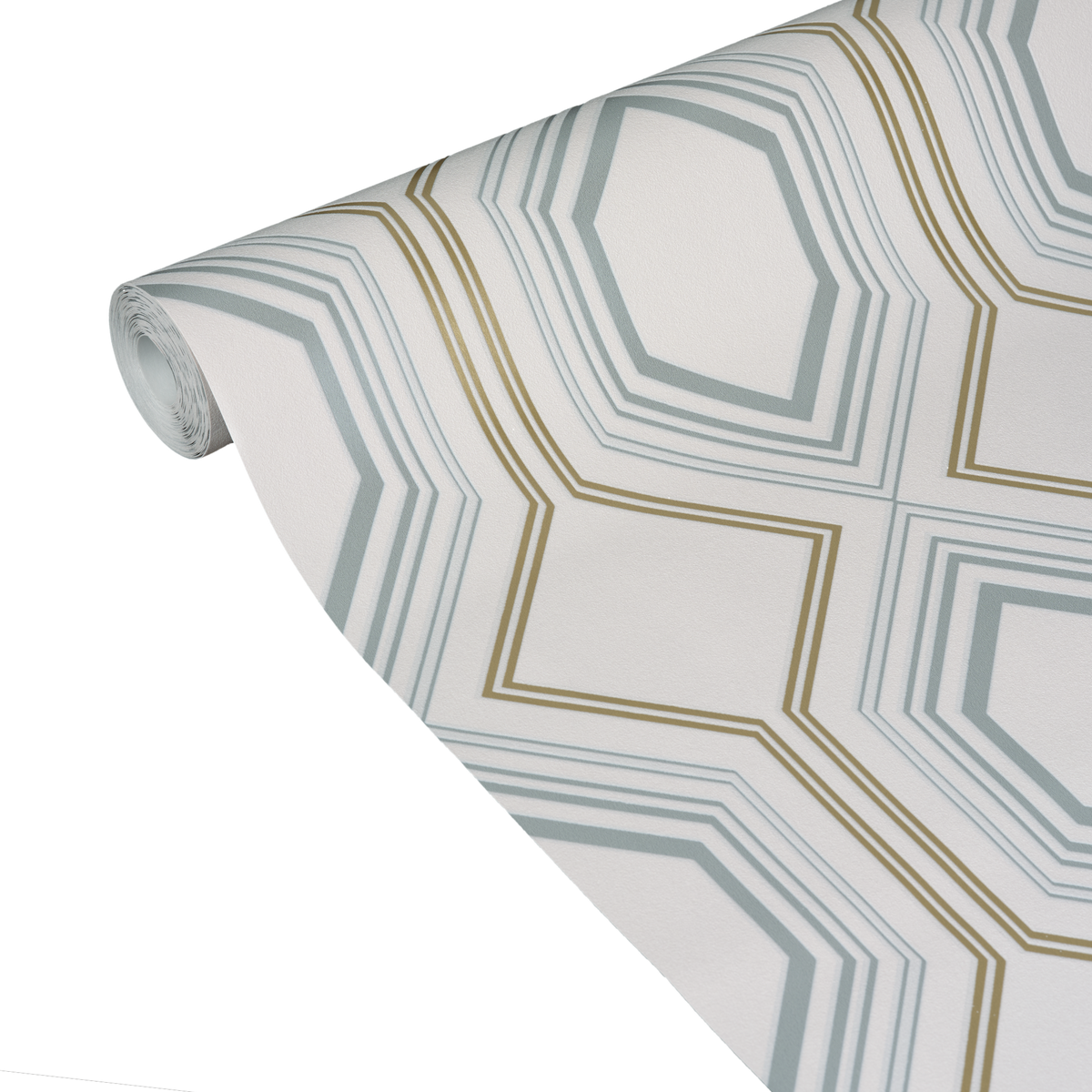 Papier peint intissé Jewel Blanc et doré