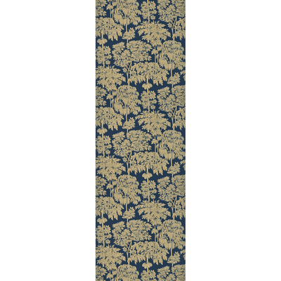Papier peint intissé Ysabel Bleu profond et doré