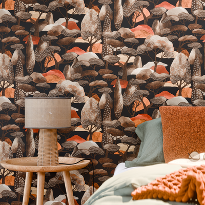 Papier peint intissé Sanary Noir et marron