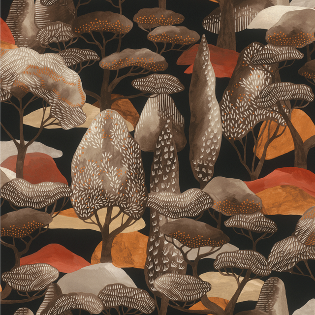 Papier peint intissé SANARY coloris noir et marron