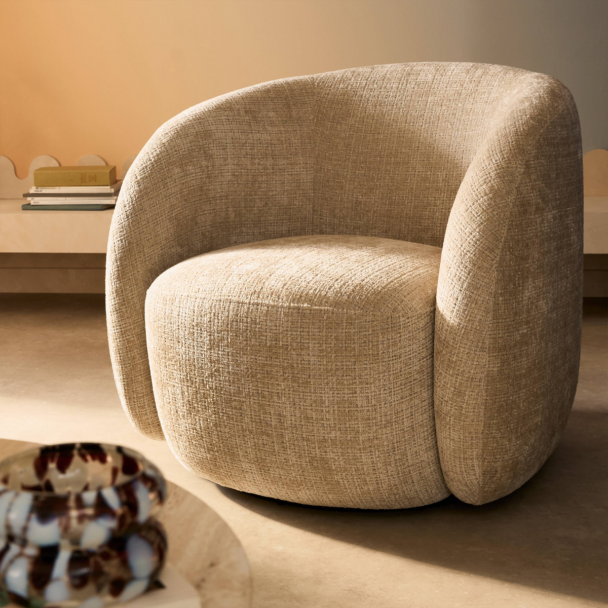 Fauteuil pivotant Arlo Beige 1 place