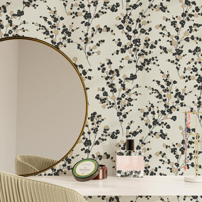 Papier peint intissé Inami Noir et doré