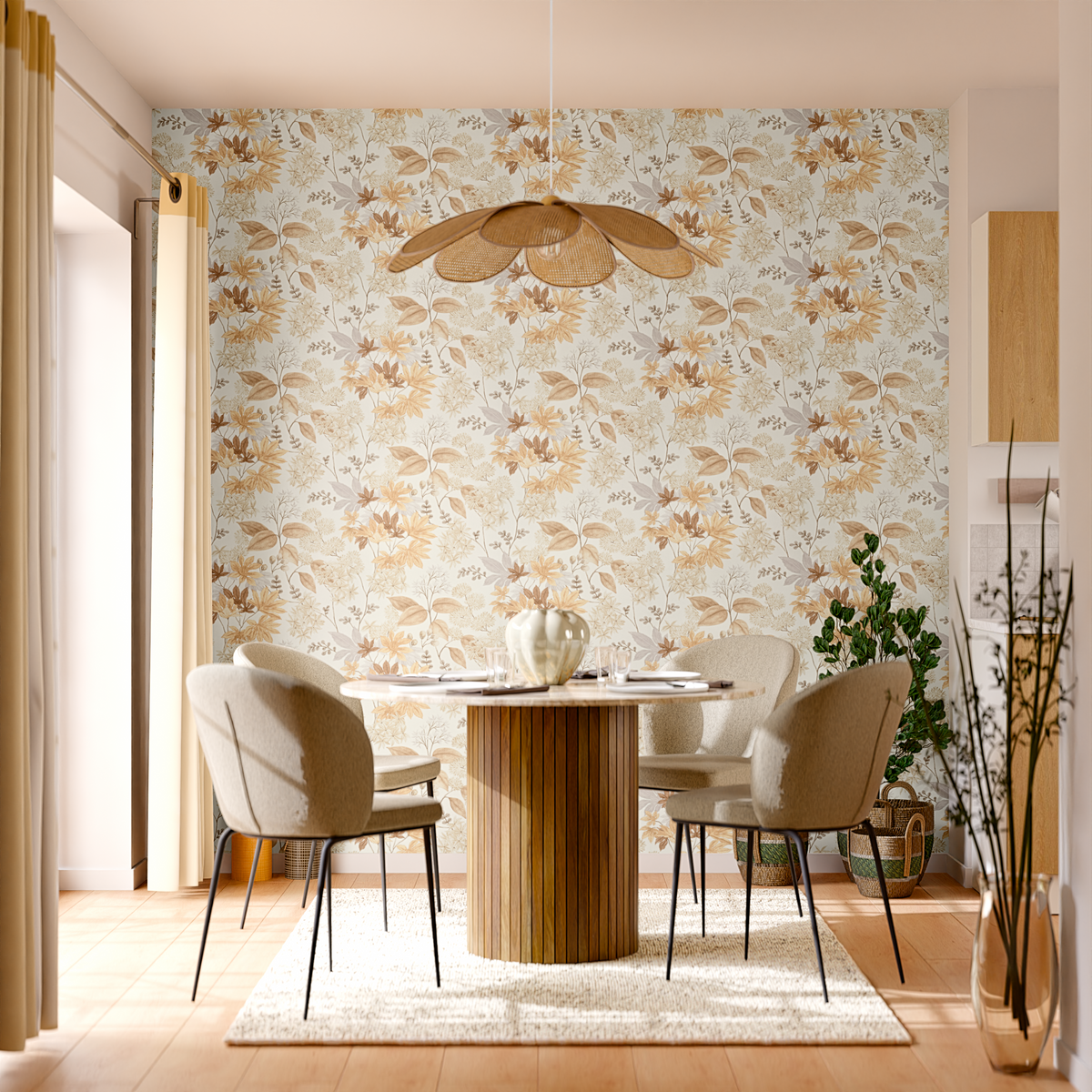 Papier peint intissé Salomé Sépia