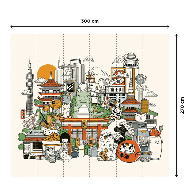 4MURS Papier peint panoramique XL WAKAI 300 x 270 cm