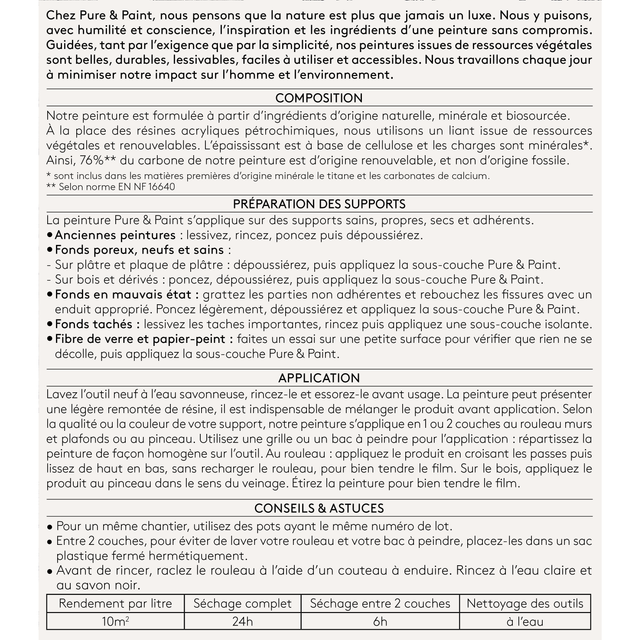 Pure and Paint Peinture Peinture Bleu de Suède 0,5 L