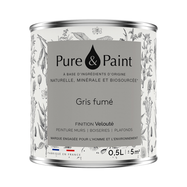 Pure and Paint Peinture Peinture gris fumé 0,5 L