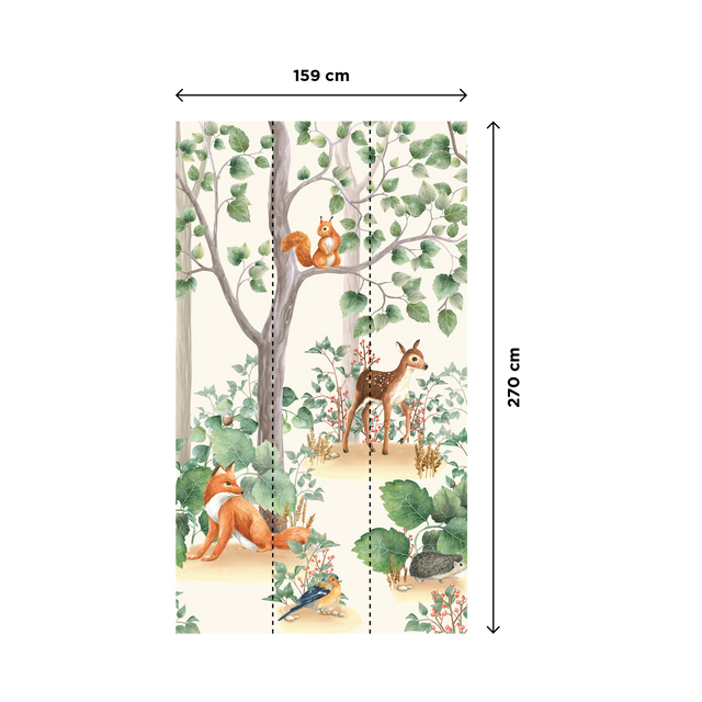 Papier peint panoramique L LITTLE FOREST 159 x 270 cm