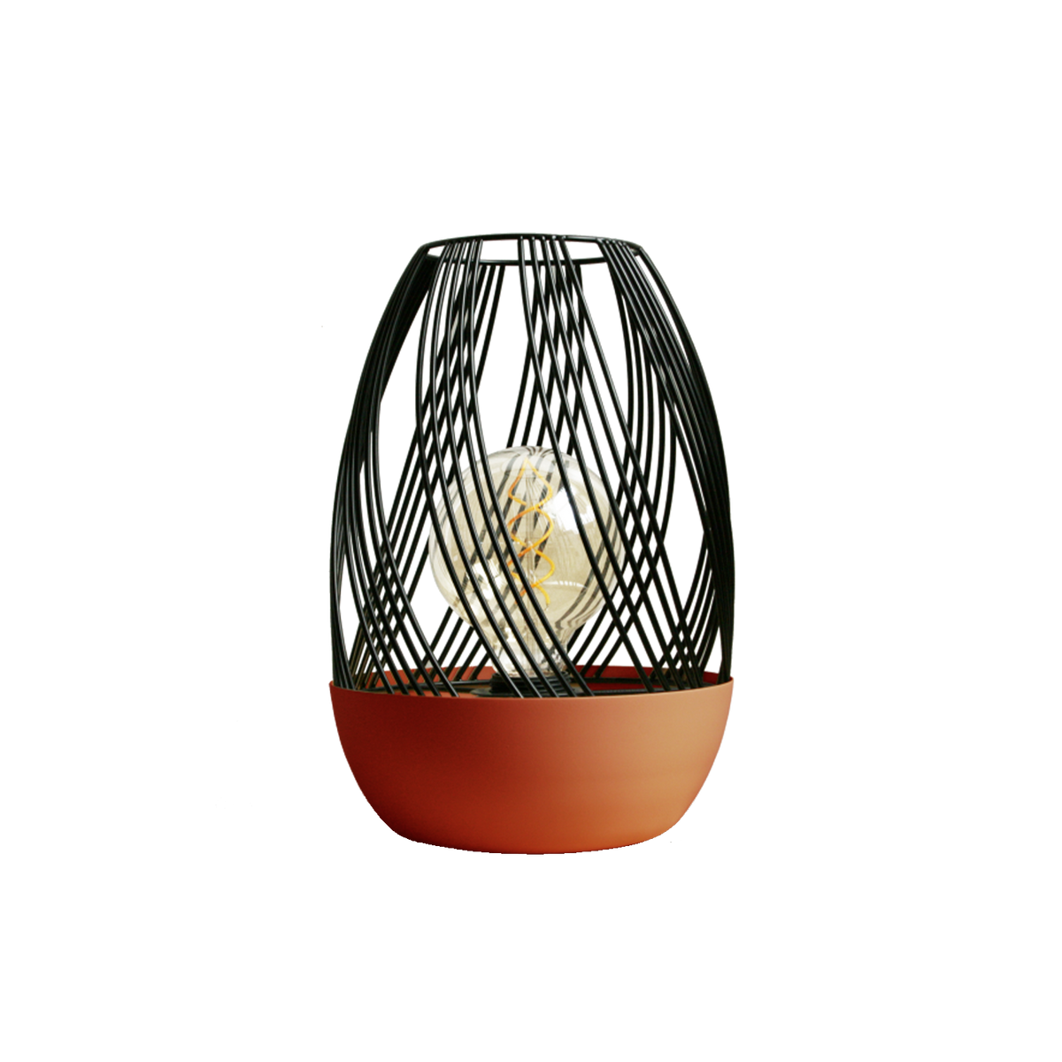 LYOMA Lampe à poser Volupt Noir, terracotta