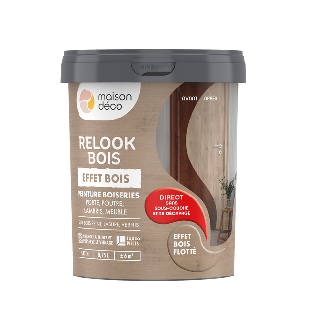 Relook bois effet bois Peinture Peinture bois flotté Satiné 0,75 L
