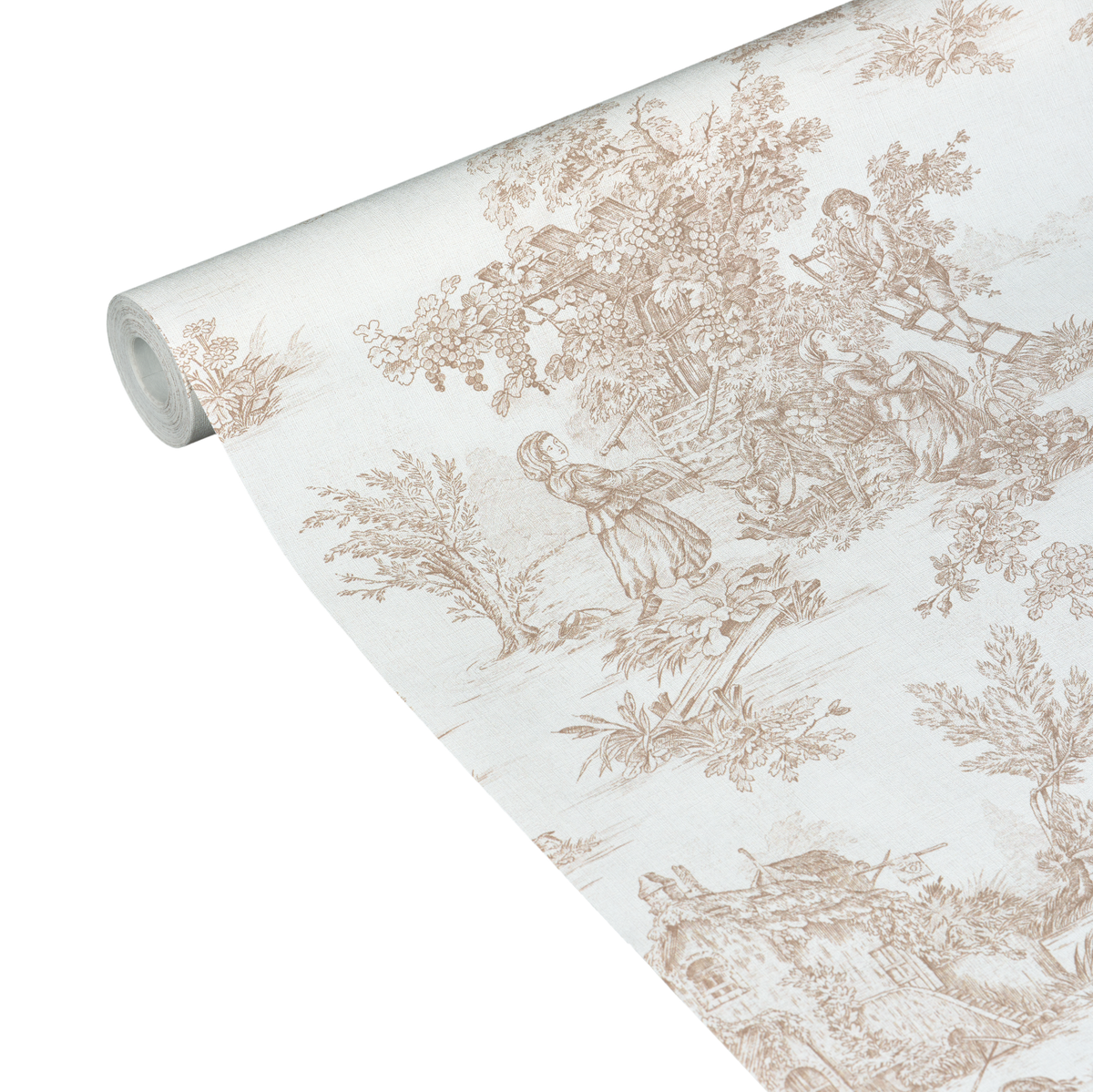 4MURS Papier peint intissé Jouy Beige foncé