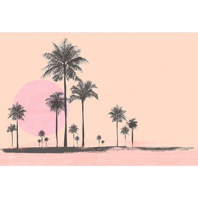 Papier peint panoramique XL Miami walk Rose abricot Brillant
