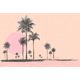 Papier peint panoramique XL Miami walk Rose abricot Brillant