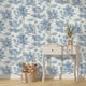 4MURS Papier peint intissé Jouy Bleu indigo