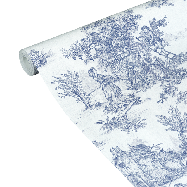 4MURS Papier peint intissé JOUY coloris bleu indigo