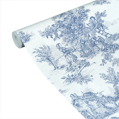 4MURS Papier peint intissé Jouy Bleu indigo