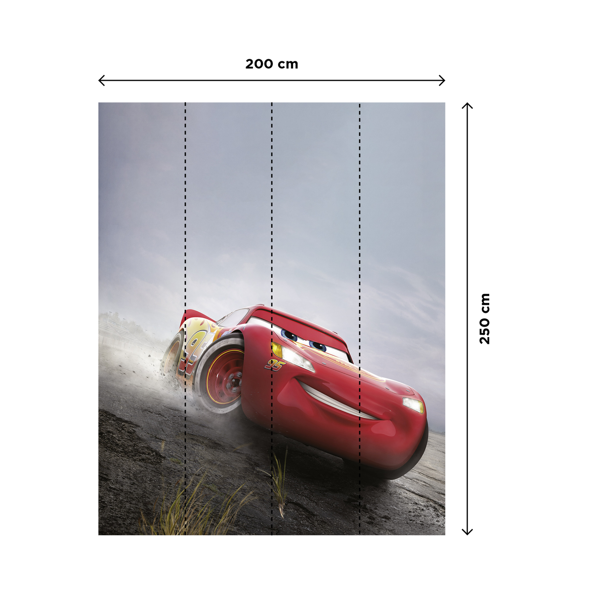 Papier peint panoramique L Cars Multicolore Mat