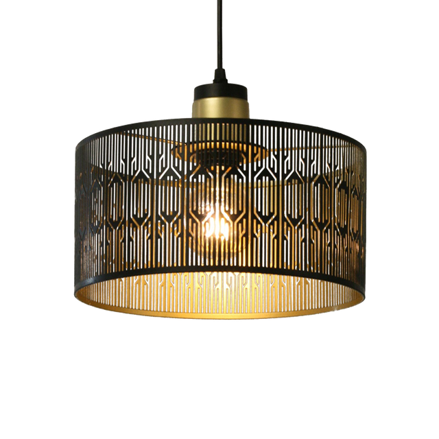 Lyoma Suspension LASER coloris noir / or 15 x 30 cm