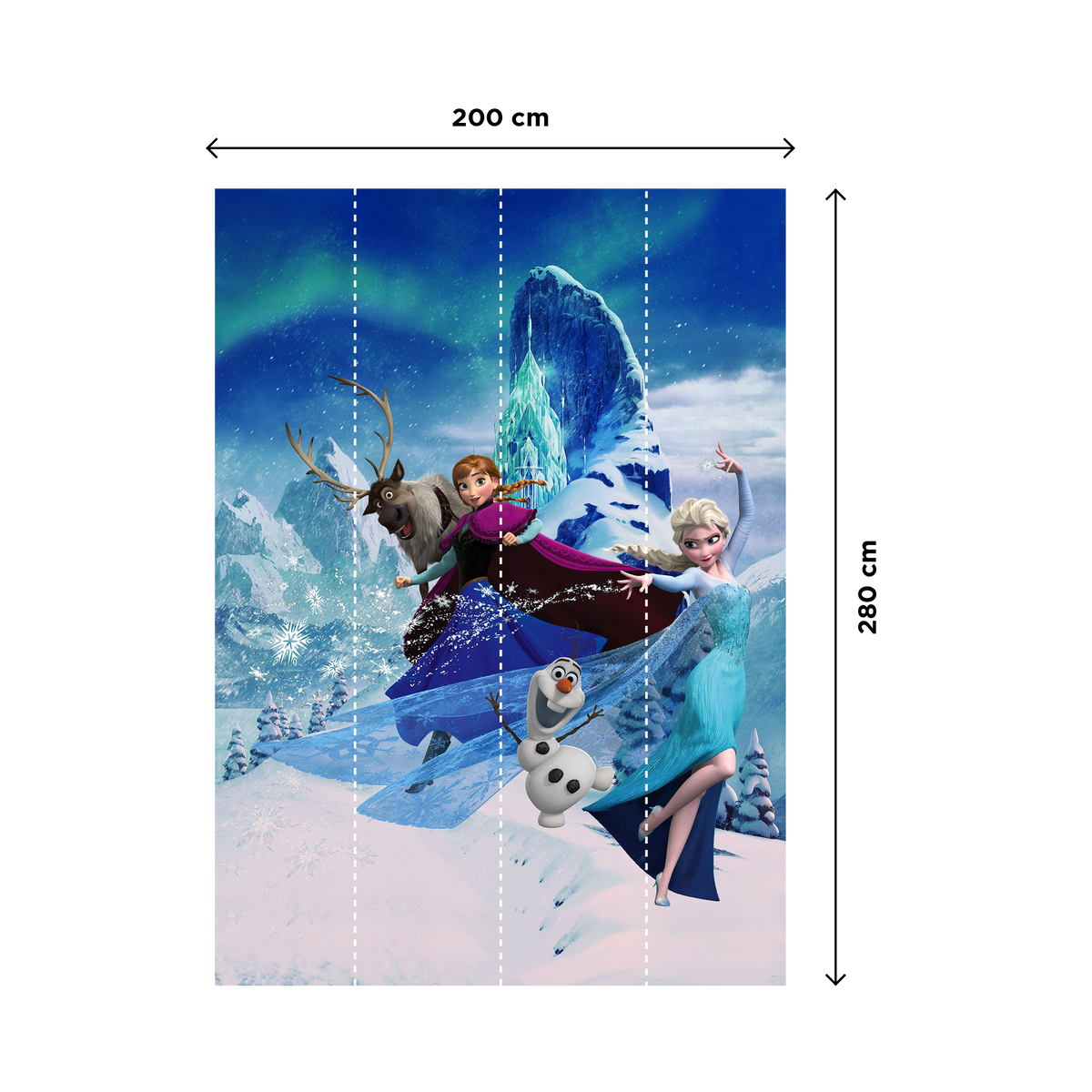 Papier peint panoramique L La reine des neiges Multicolore Mat