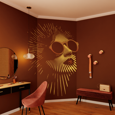 Papier peint panoramique XL Madonne Noir rougi Mat