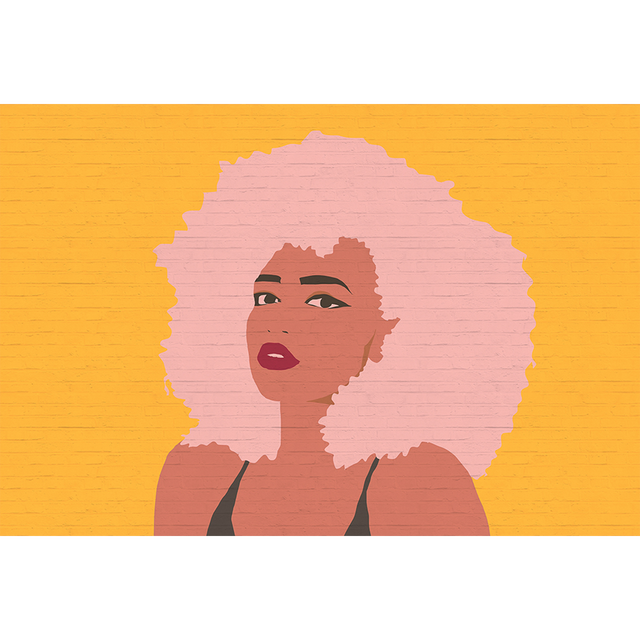 Papier peint panoramique XL BILLIE 400 x 270 cm ocre et rose