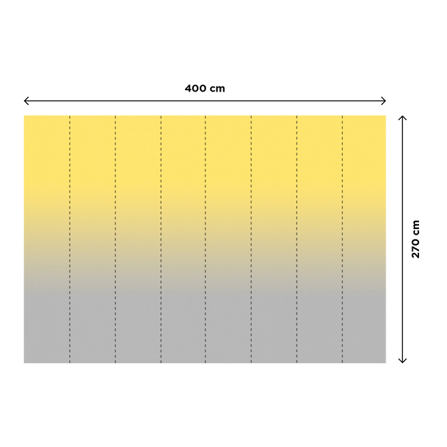 Papier peint panoramique XL MYRIEL 400 x 270 cm jaune et gris perle