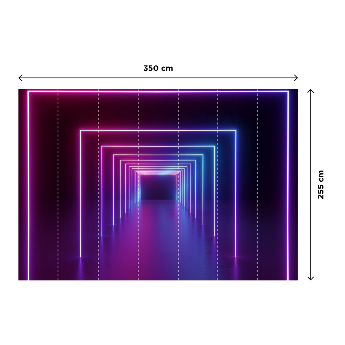 Papier peint panoramique XL Neon lights Multicolore Mat