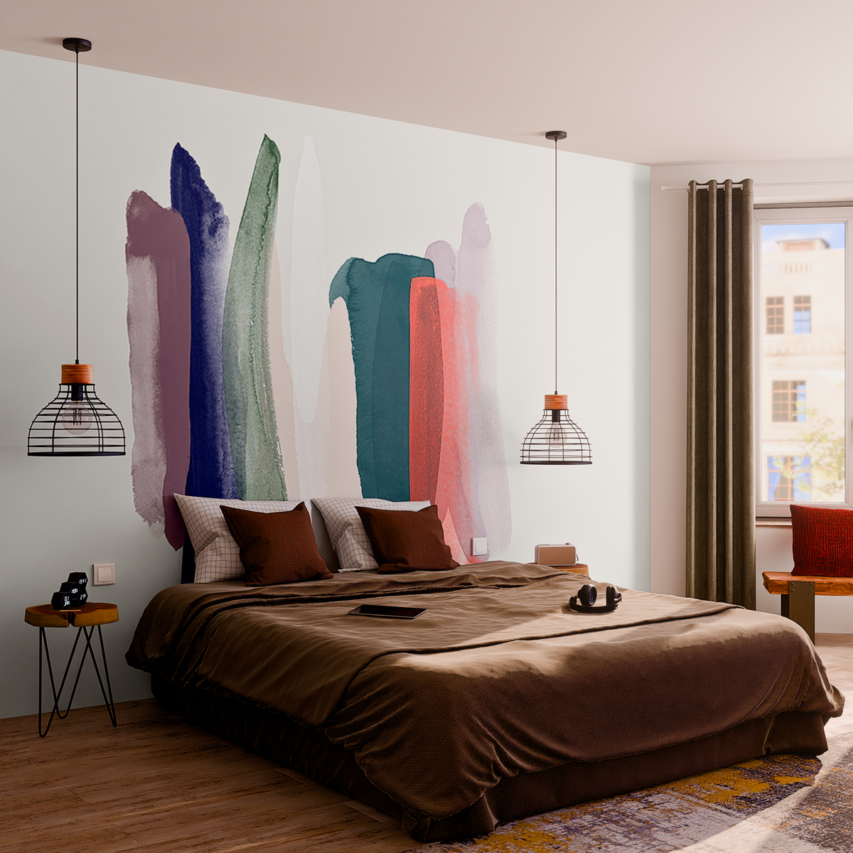 Papier peint panoramique XL Paint lane Multicolore Brillant