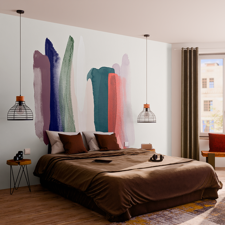 Papier peint panoramique XL Paint lane Multicolore Brillant