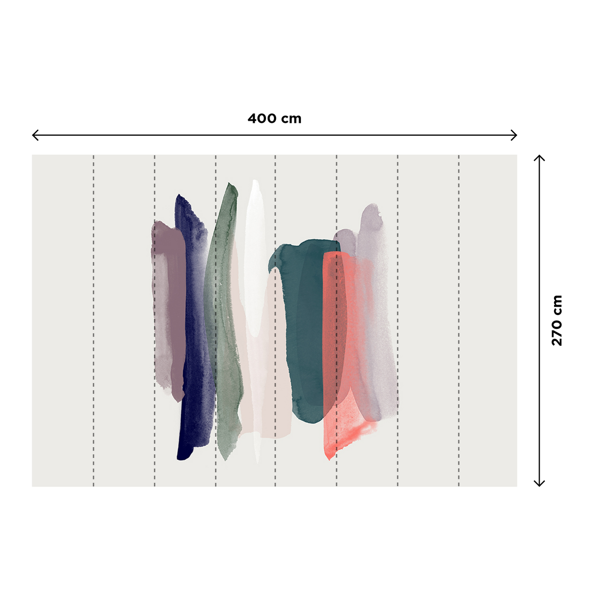 Papier peint panoramique XL Paint lane Multicolore Brillant