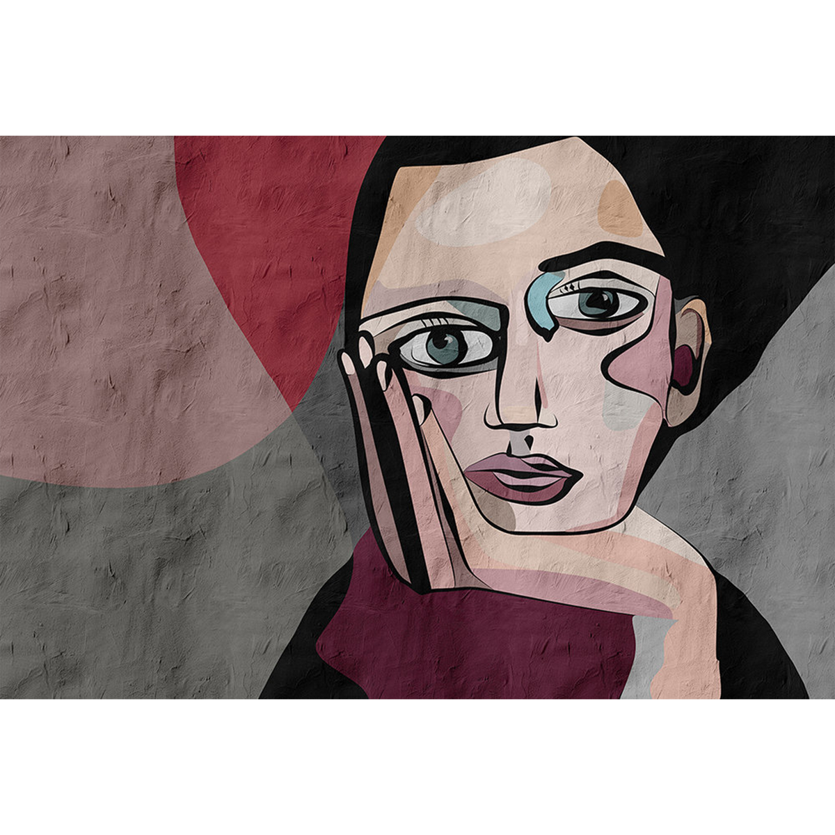 Papier peint panoramique XL Carmen Multicolore Brillant