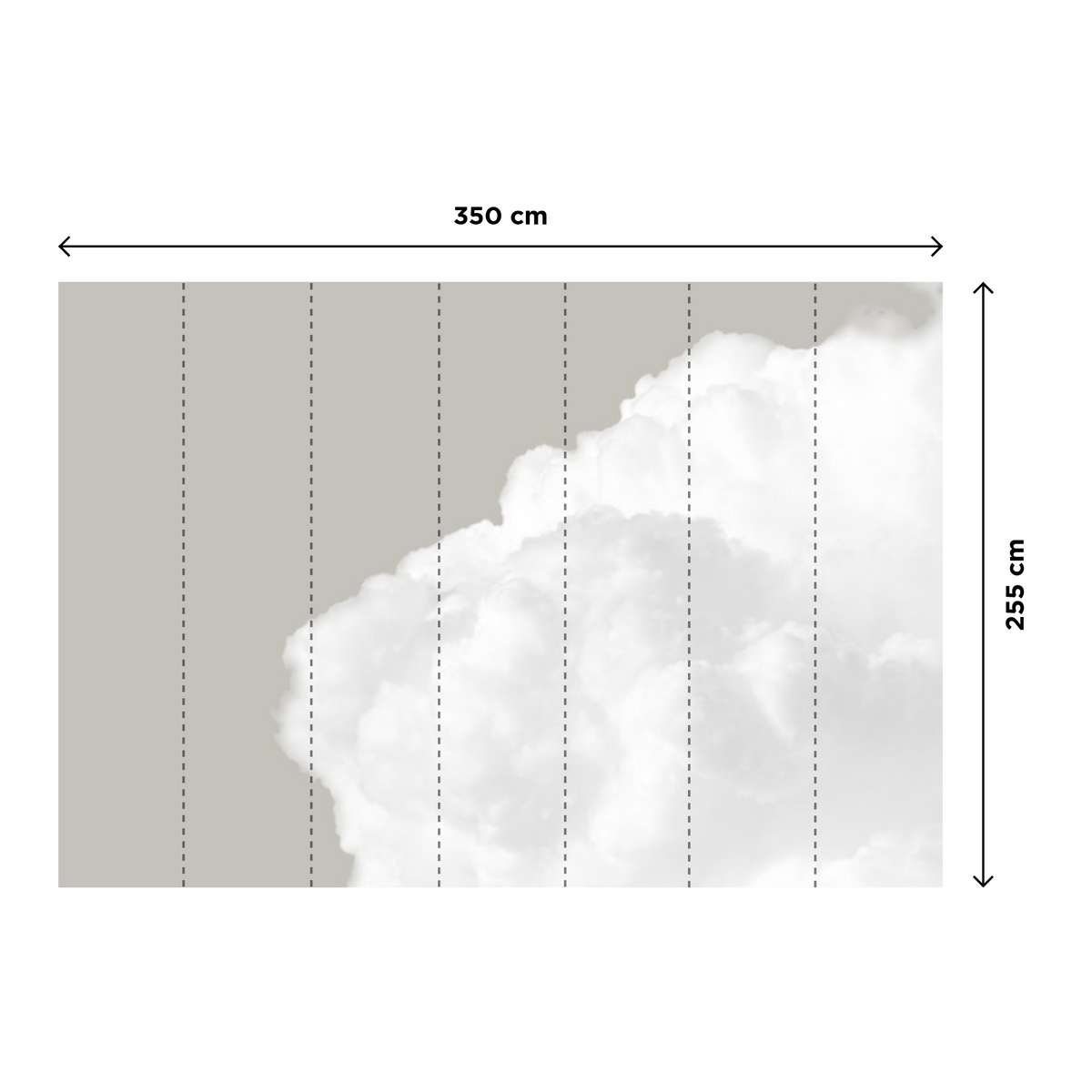 Papier peint panoramique XL Novela Gris perle et blanc Mat