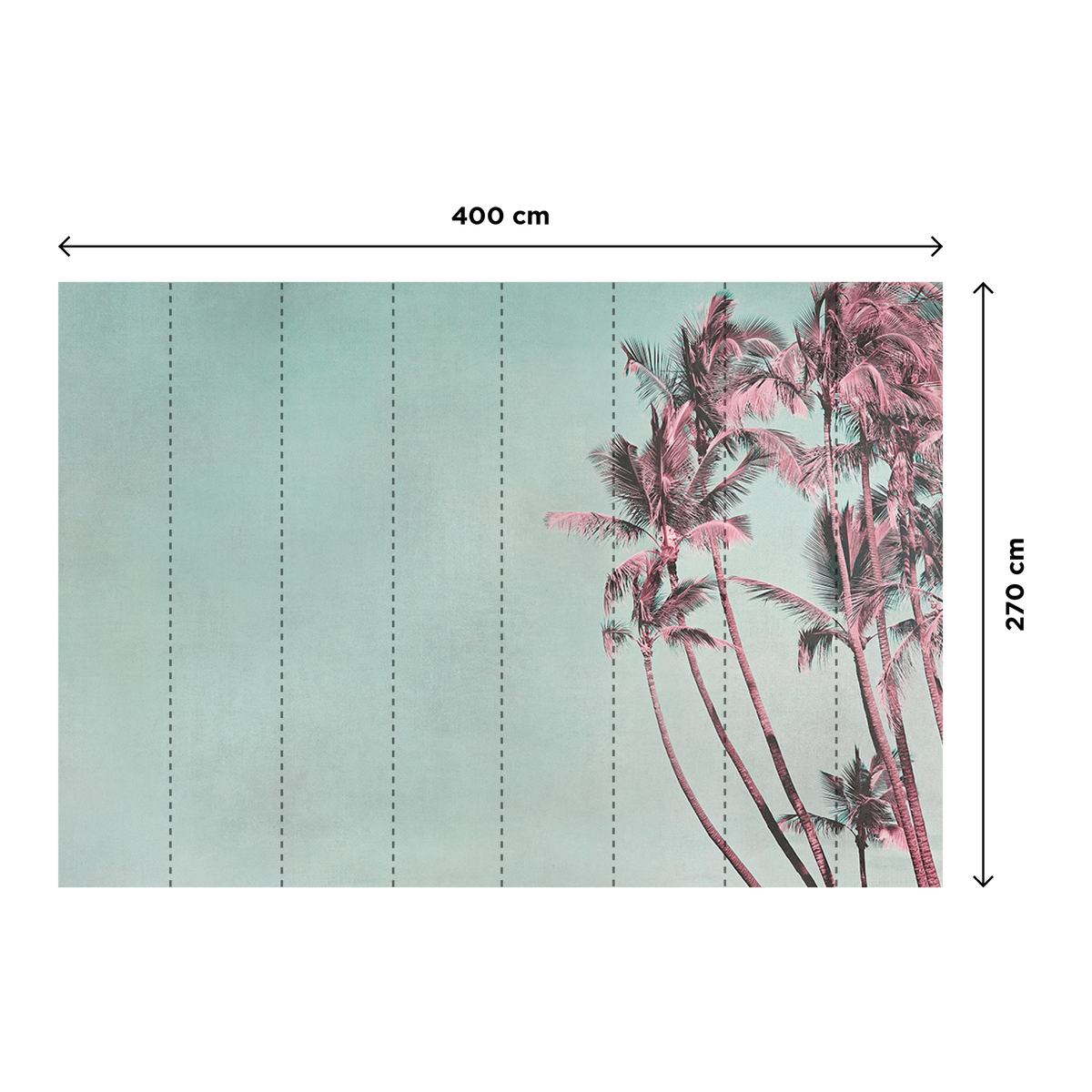 Papier peint panoramique XL The palm Bleu acier Brillant