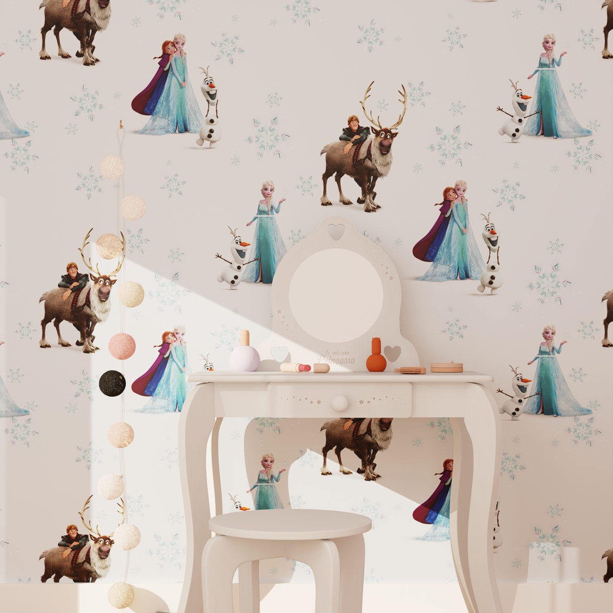 Papier peint intissé La reine des neiges 3 Multicolore