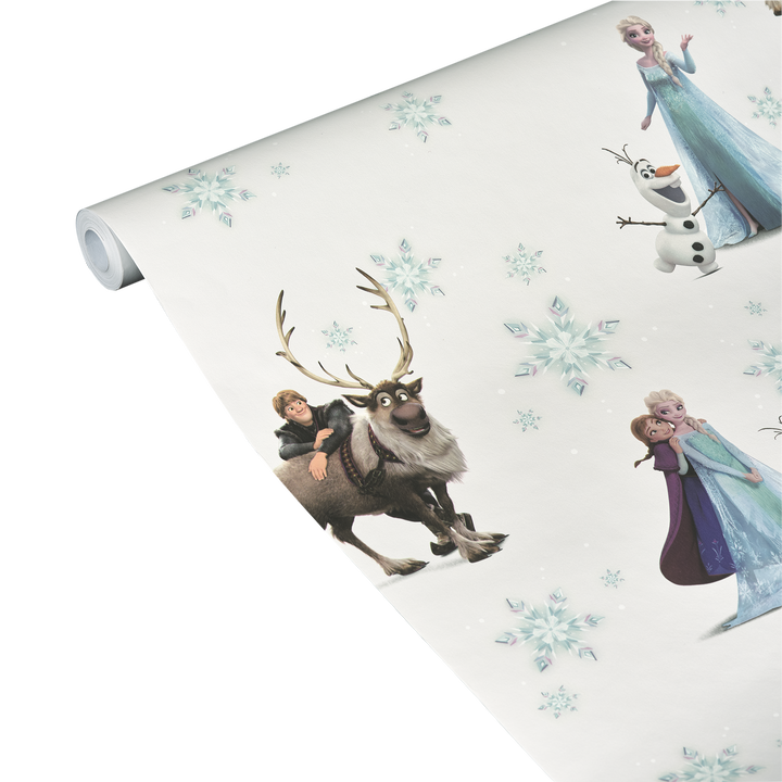 Papier peint intissé La reine des neiges 3 Blanc et bleu glacier