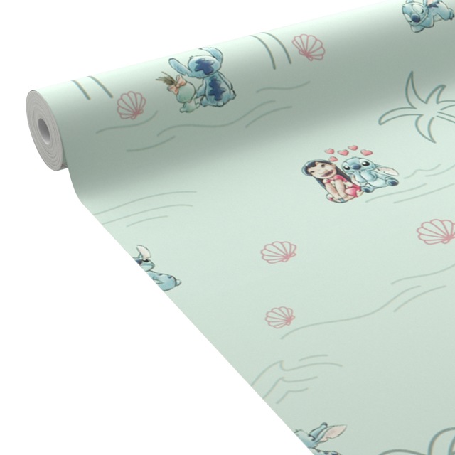 Papier peint intissé LILO&STITCH coloris bleu aqua