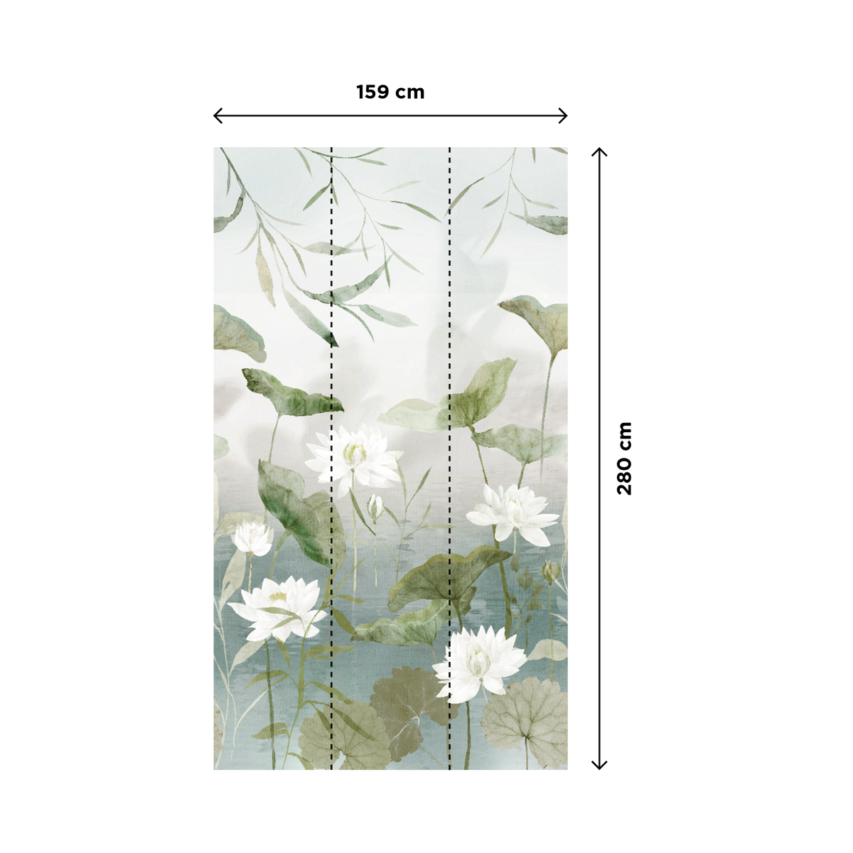 4MURS Papier peint panoramique L Nynfea Camaïeux de verts Satiné