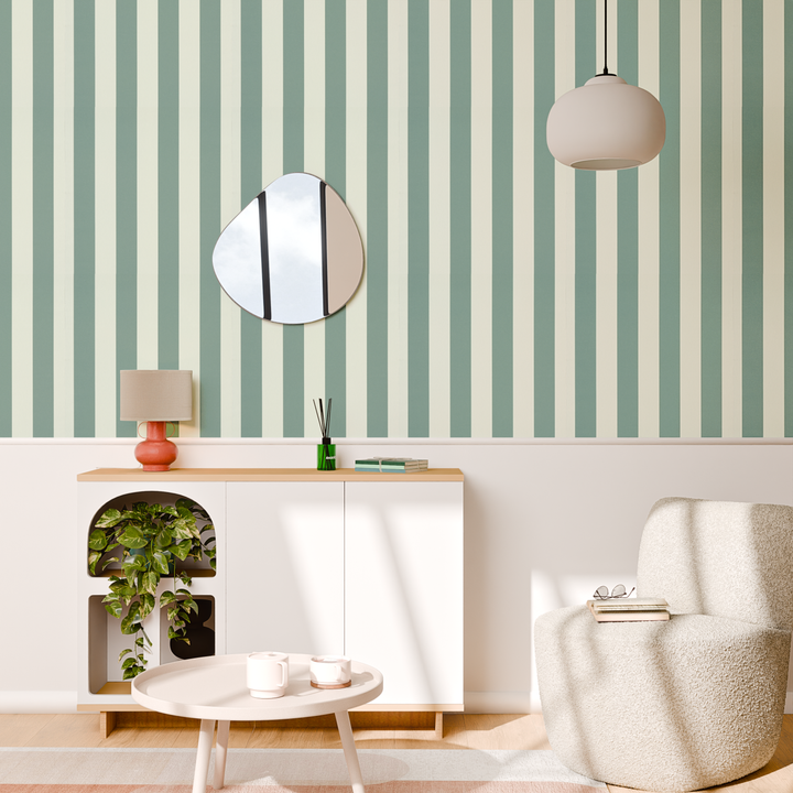 4MURS Papier peint intissé Opal stripe Vert de gris