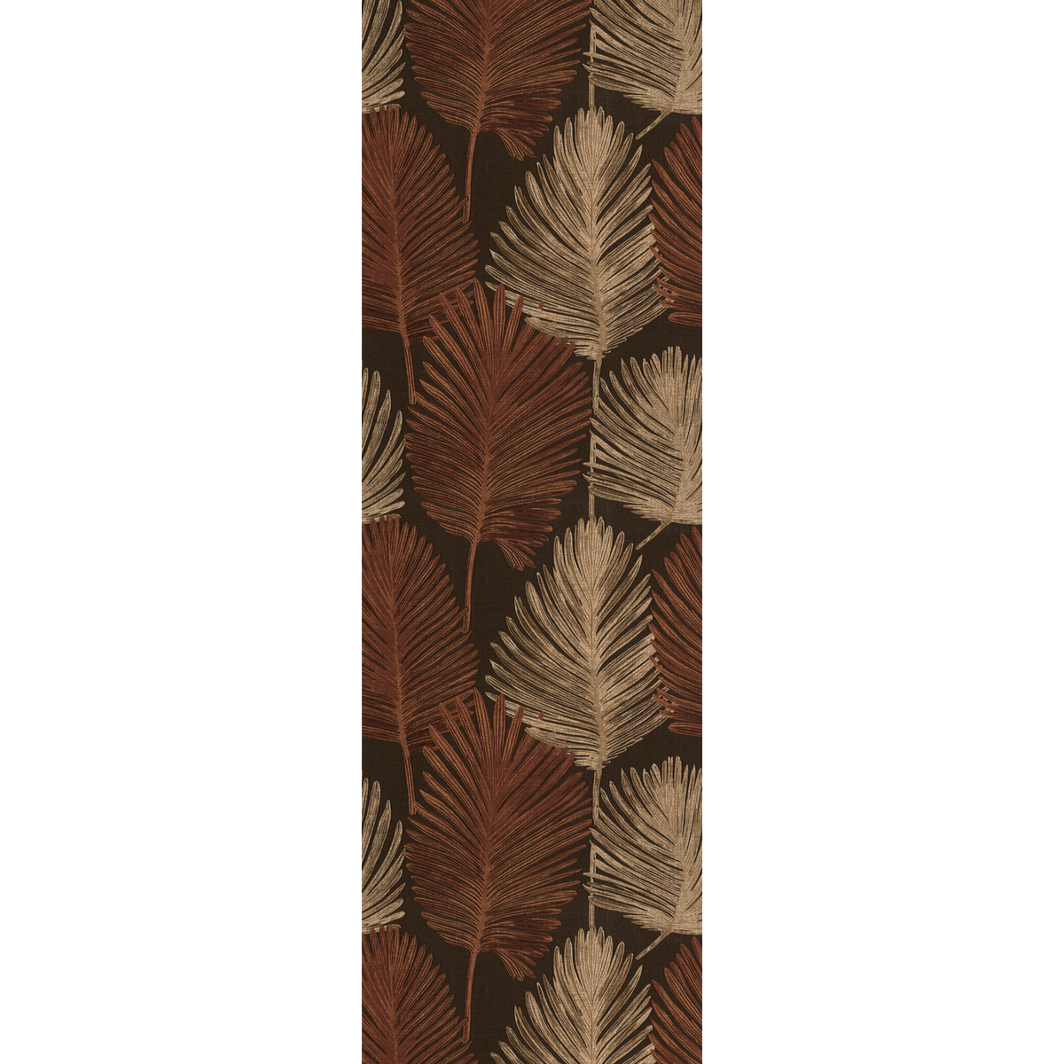 Papier peint intissé Hoja Marron foncé et orange cuivré